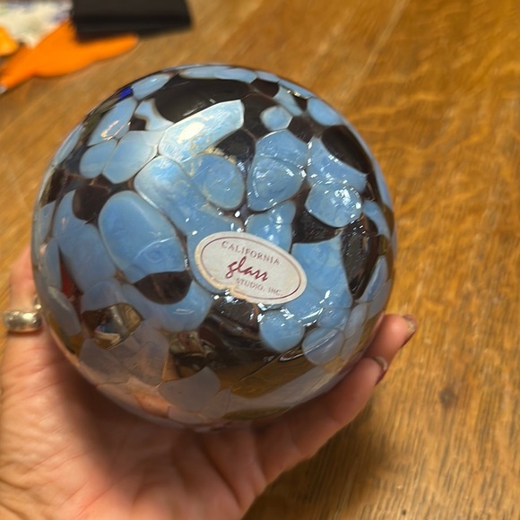 Vintage California Glass Studio Spatter Glass Oil Lamp, Missing Wick AND Oil. - Picture 3 of 4